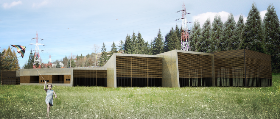 Perspectiva exterioara dinspre sud-vest